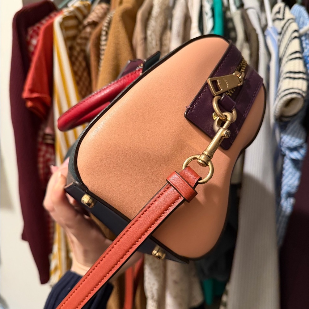 SOLD Coach Forest Green ColorBlock Rowan Bag - Picture 7 of 10